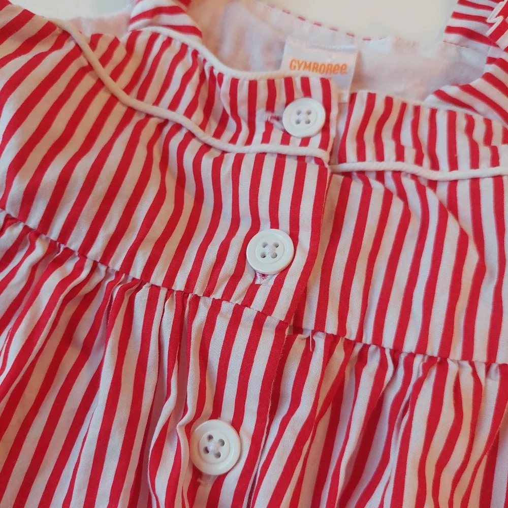 Gymboree Red & White Striped Baby Girl Dress 12–18M Summer Cotton Cute
